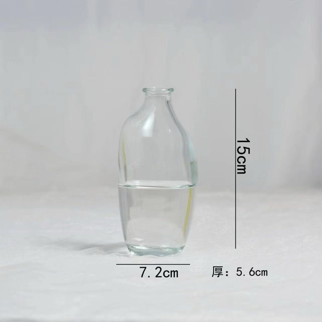 日式禪藝透明玻璃小口植物水培瓶 花器 擺件 插花