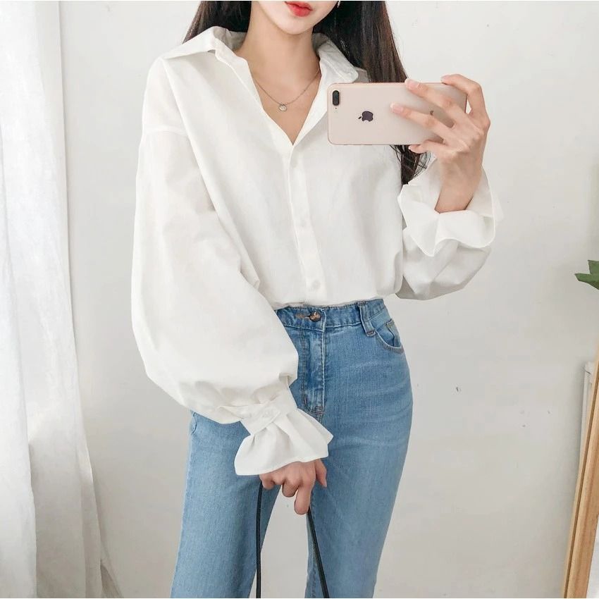 🇰🇷MINU正韓花花袖襯衫