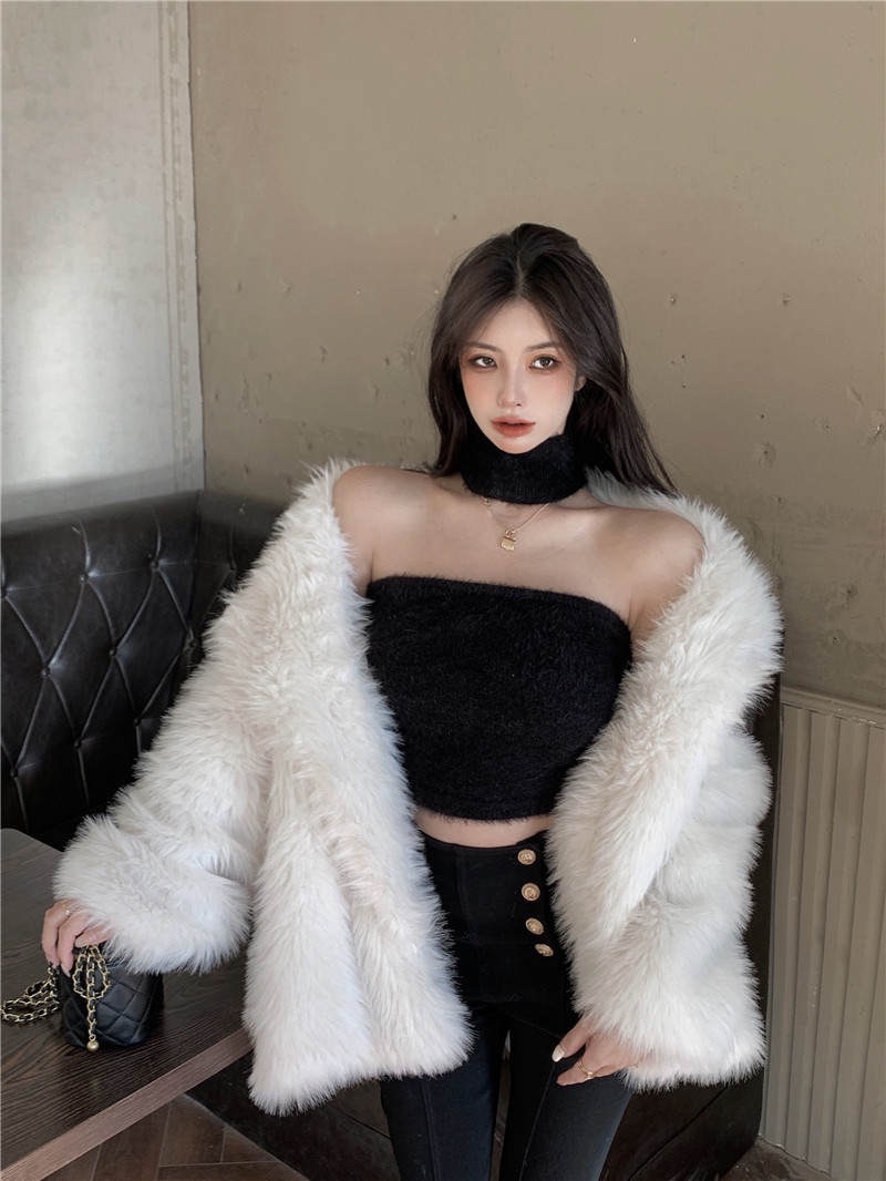 削肩水貂毛背心