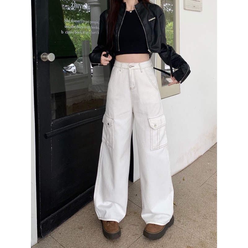 工裝車線牛仔褲