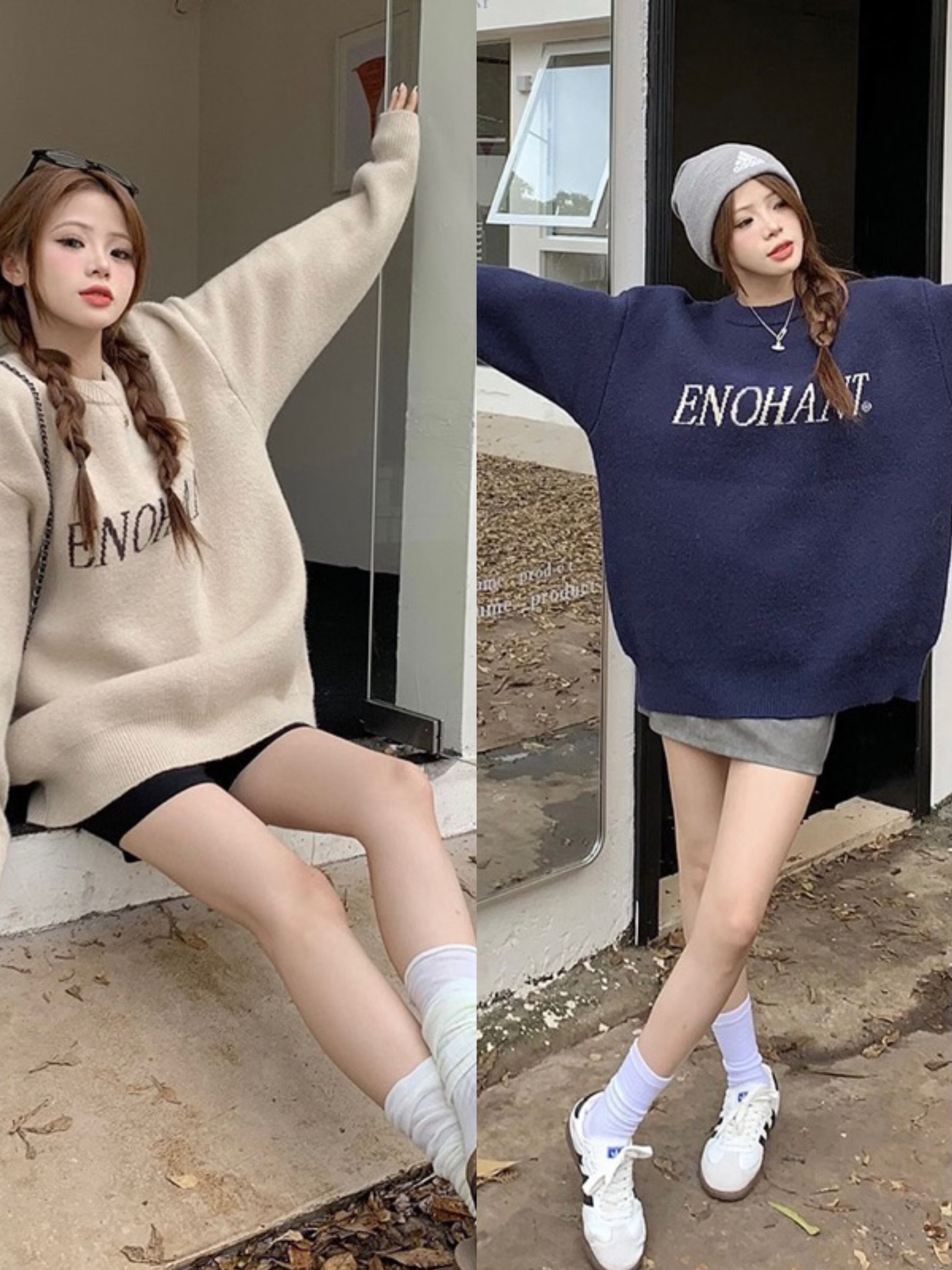 爆款字母針織上衣