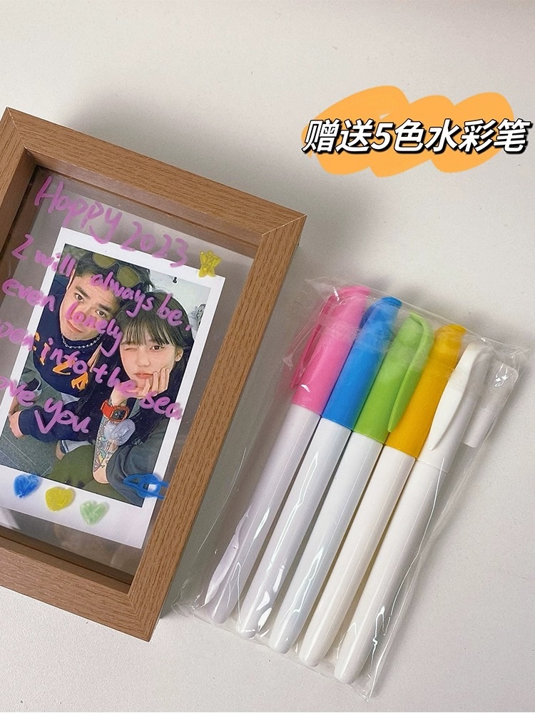 玻璃照片相框diy照片/小卡 擺件實木木制簡約紀念匡