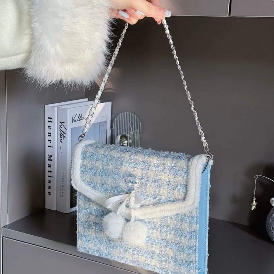 自由島原創藍白小香風布料包包卡冊A5活頁手賬本愛豆小卡收納冊