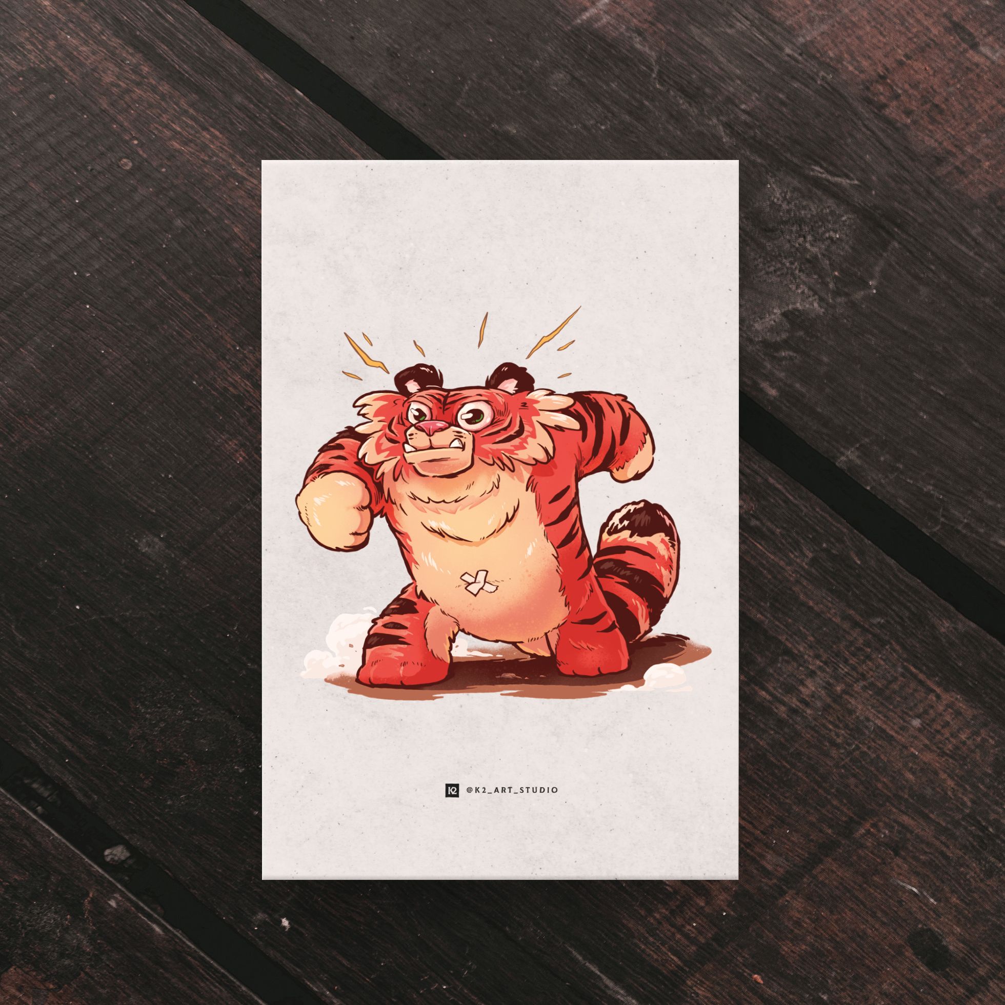 （預購） 《怪獸三十》角色插畫明信片- 氣噗噗虎