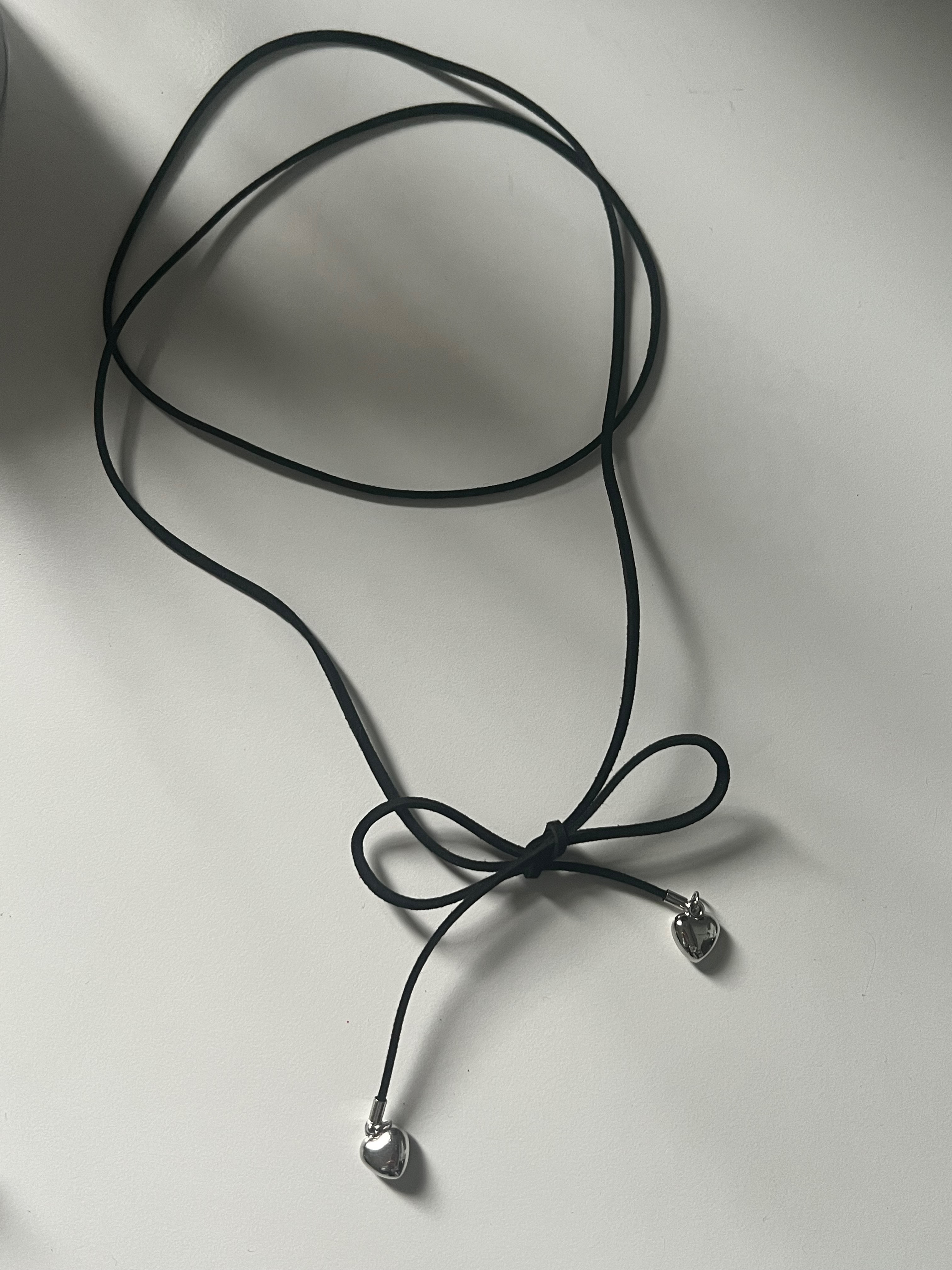 Lazystore 束縛的心 愛心麂皮頸鏈