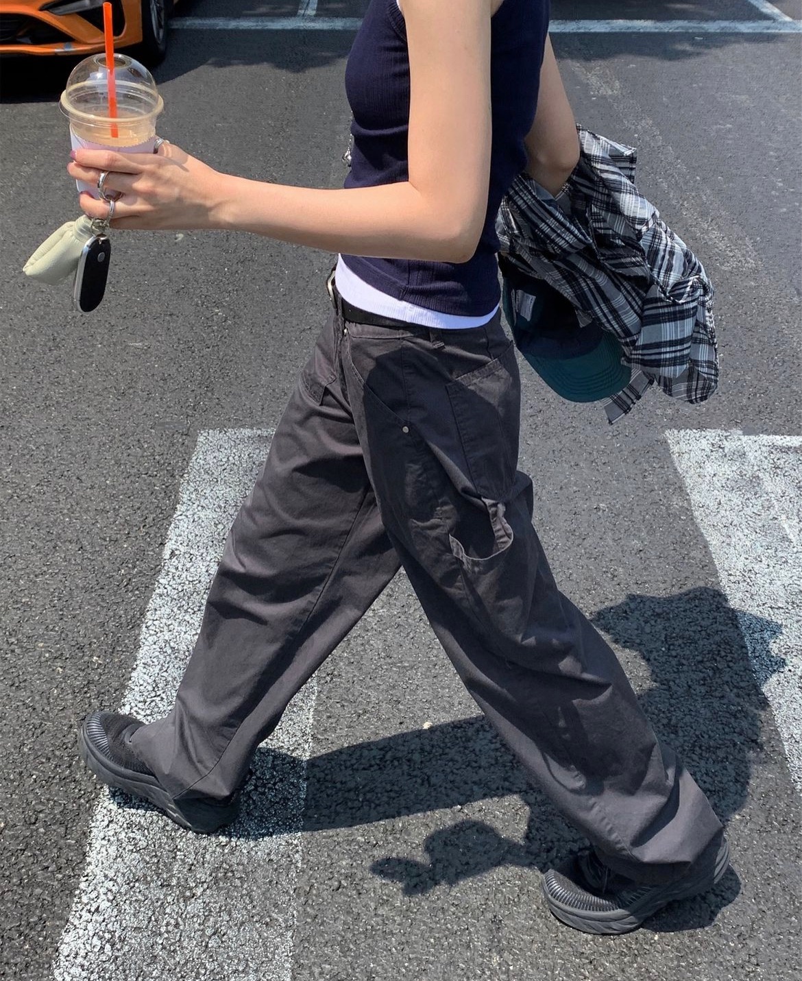 🇰🇷Aunenine率性感輕薄工裝低腰褲