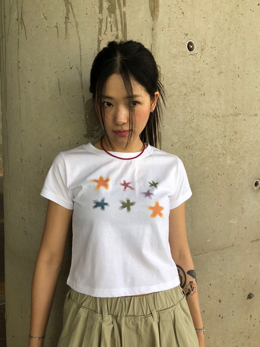 Sunnyday🇰🇷FLOWER GARDON crop T-shirt