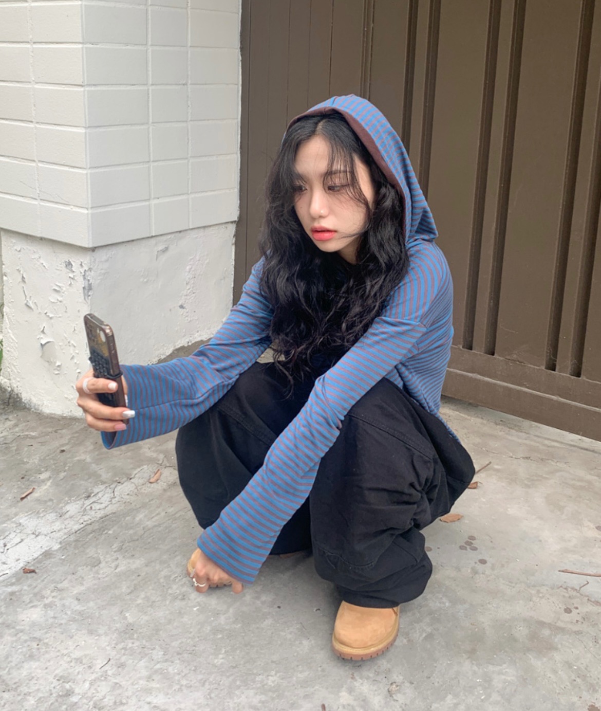 Shifteight網拍款🇰🇷條紋連帽長袖 2 colors