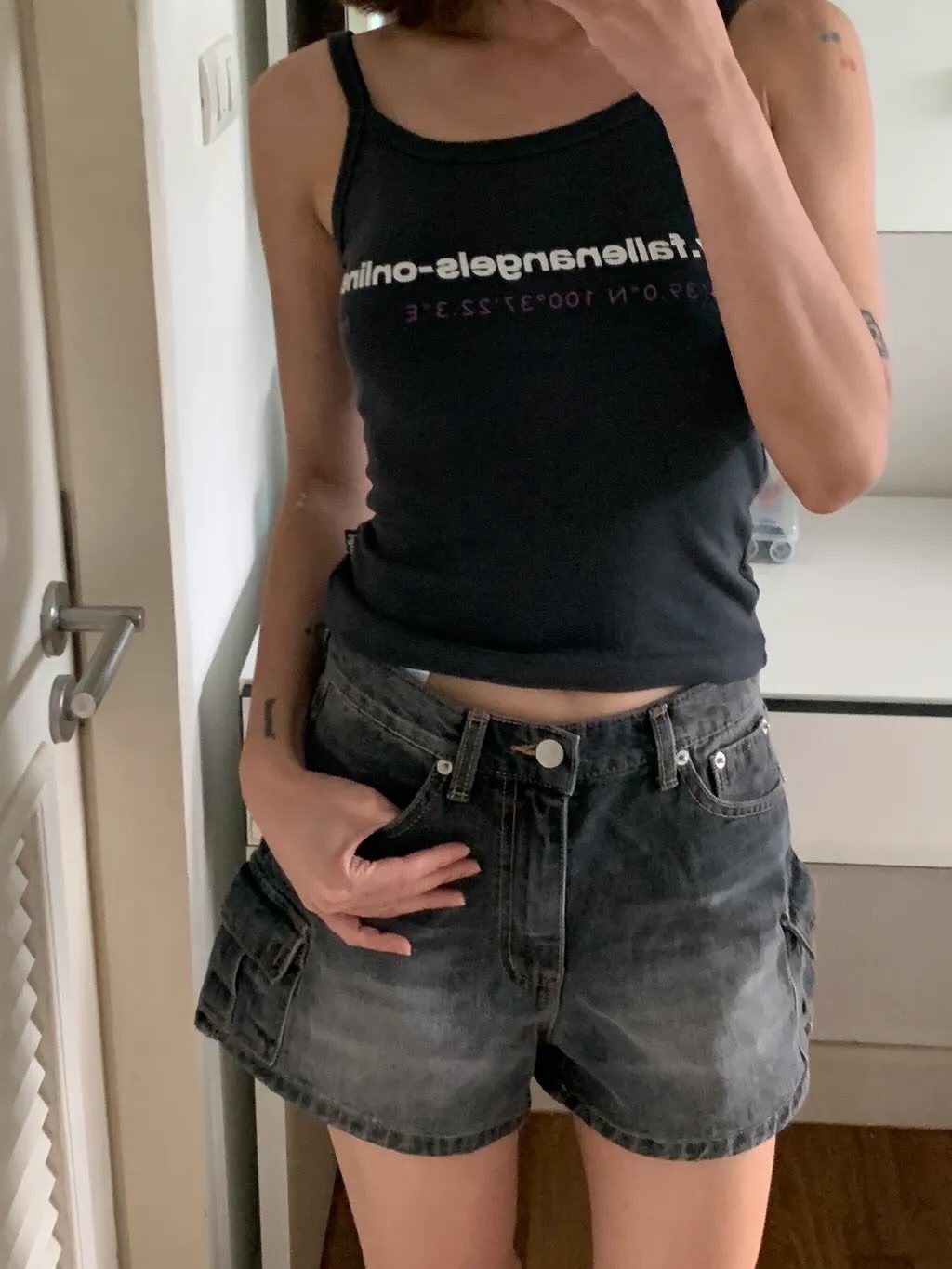 現貨Lazystore🇰🇷時髦精的工裝刷舊短褲