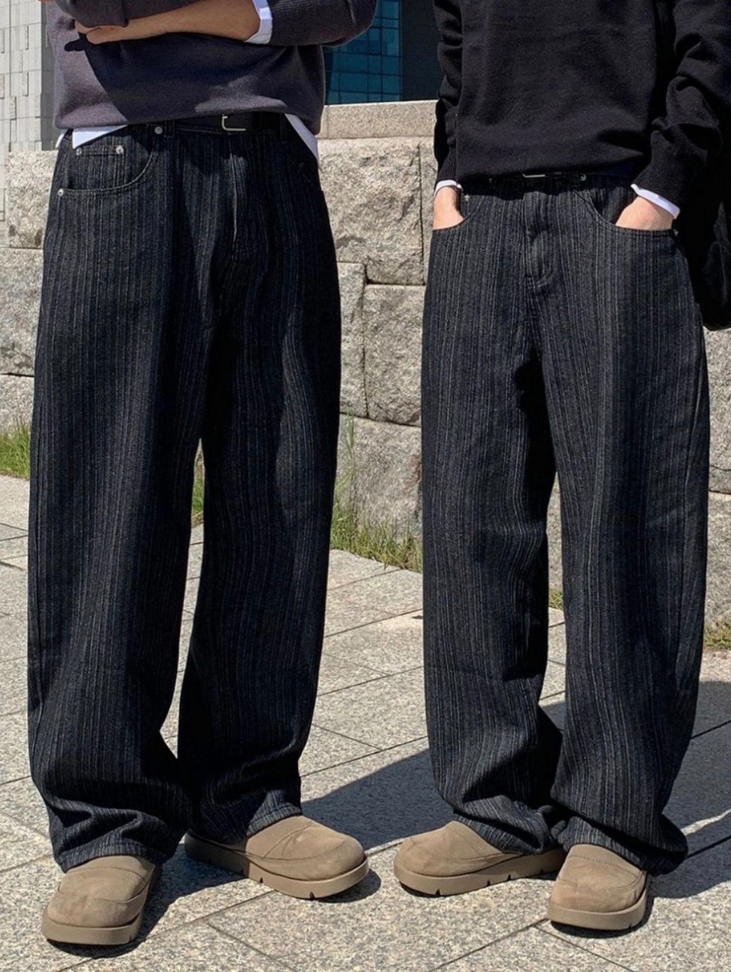 UNISEX 🇰🇷條紋牛仔褲