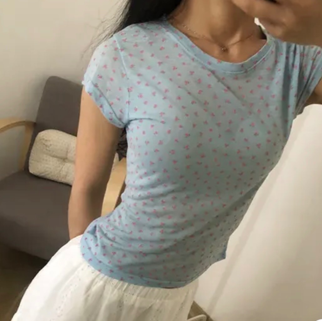 🇰🇷碎花透膚短袖 4 colors