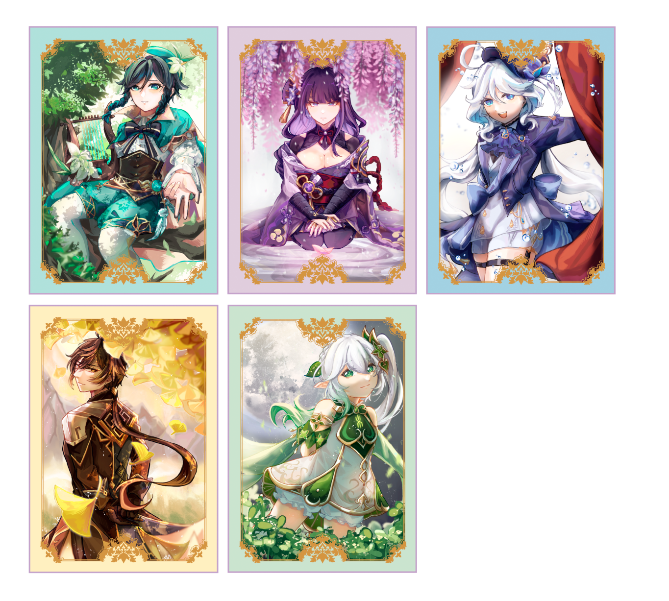 五神明信片set