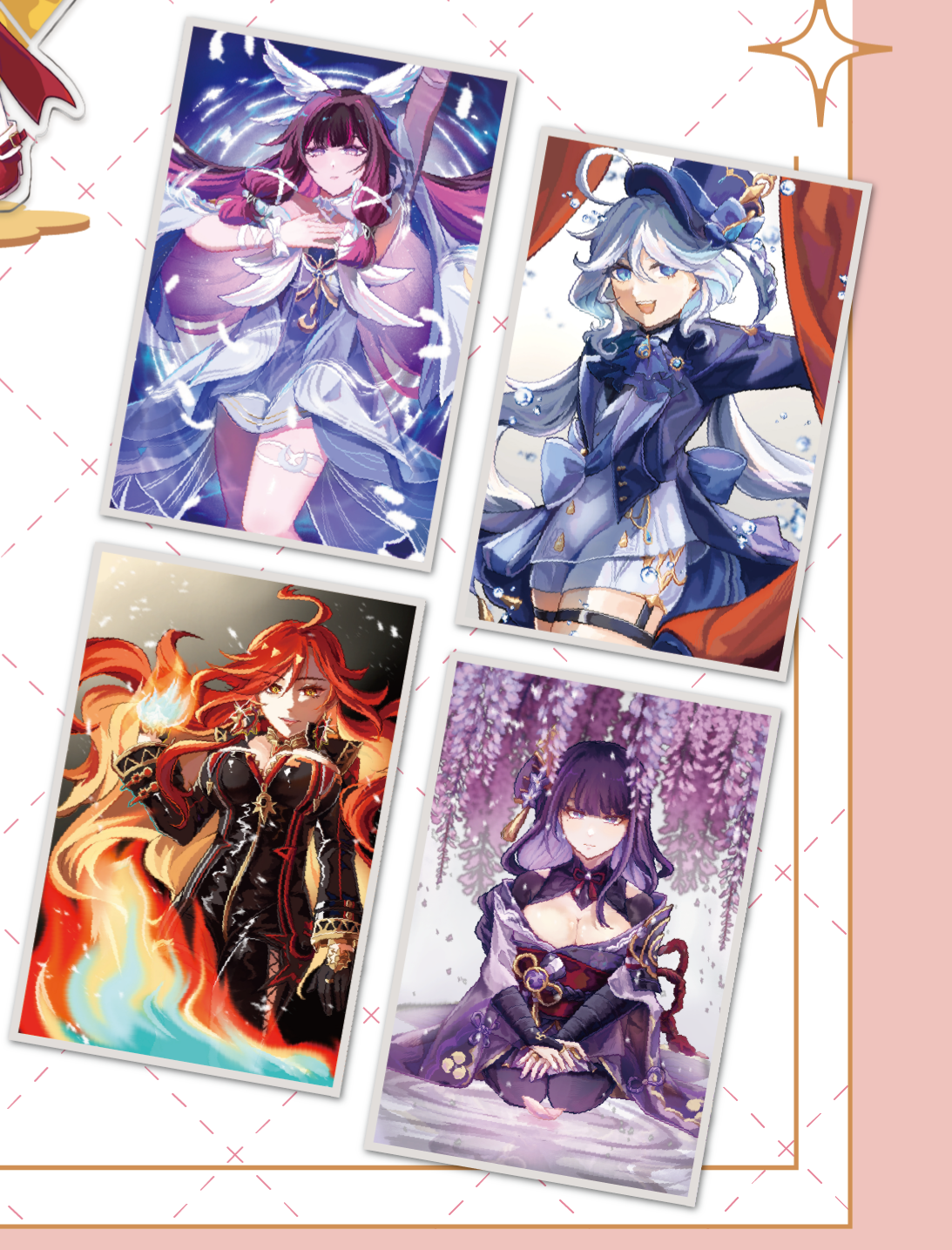 提瓦特女神壓克力景深色紙