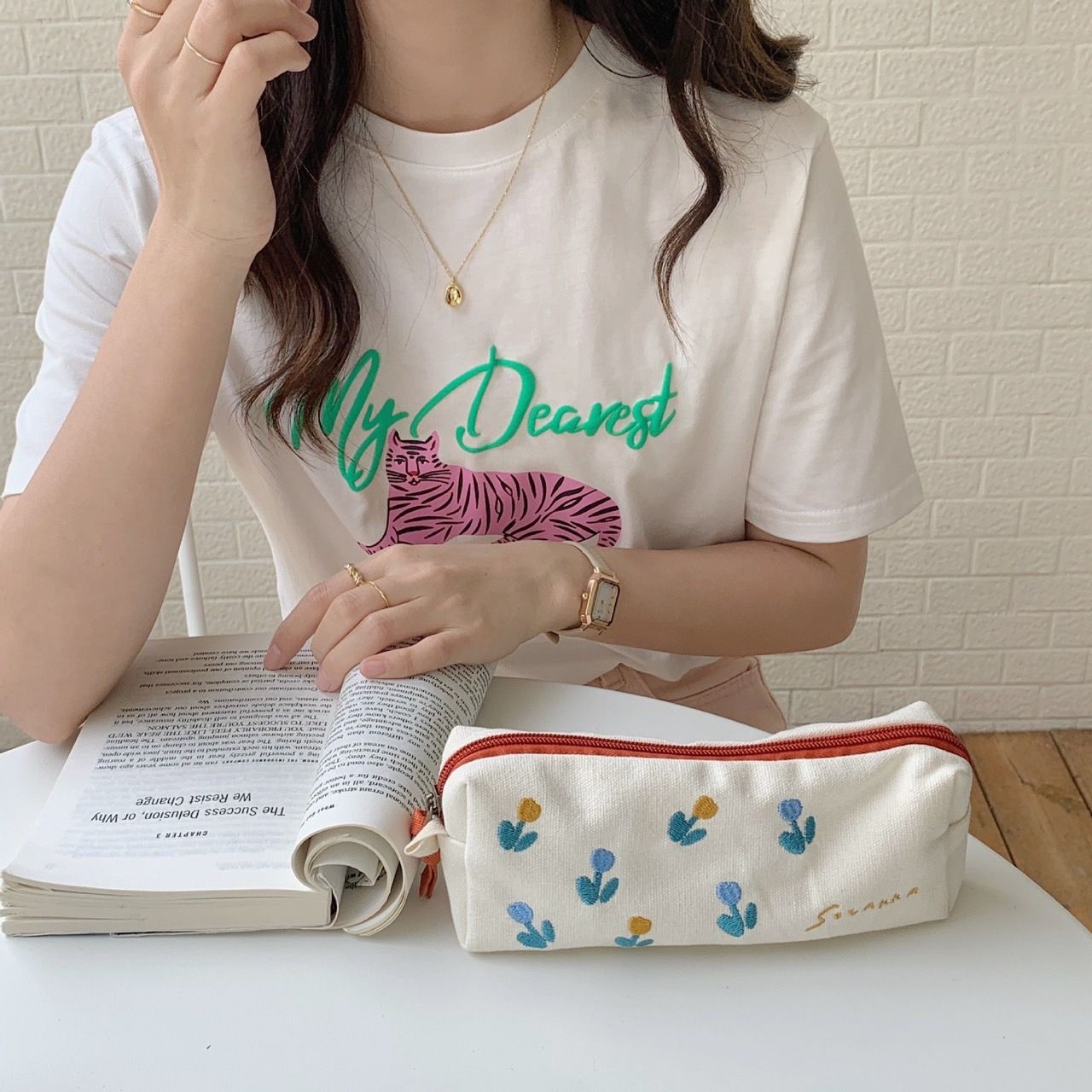 韓系鬱金香少女心鉛筆袋