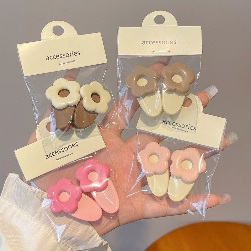 奶糖色系甜美花朵發夾