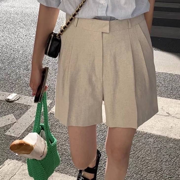 亞麻 短褲 SLOWAND 同款