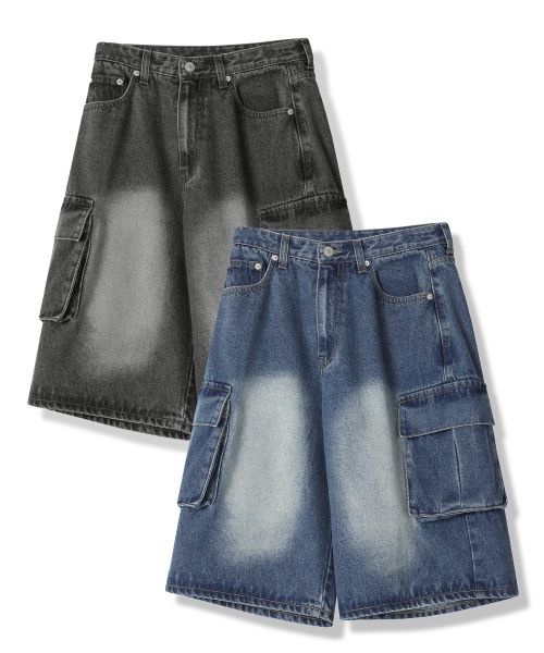 Avandress Wide Cargo Half Denim Pants