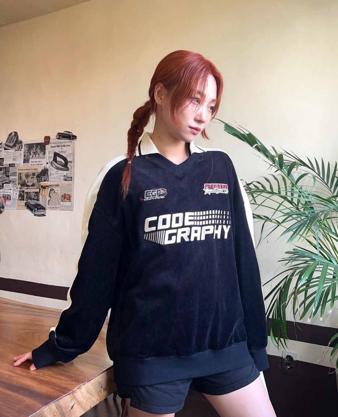 Codegraphy 레이싱 벨루어 카라 져지