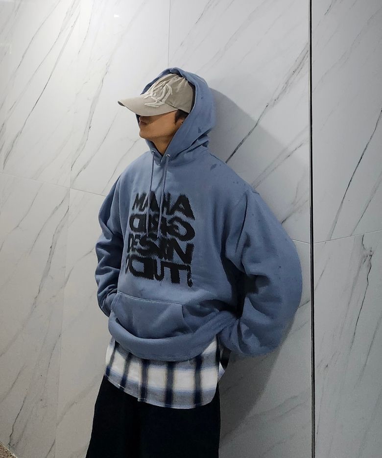 ＆TEAM JO / 輝人同款 MAHAGRID HALFTONE HOODIE 刷毛