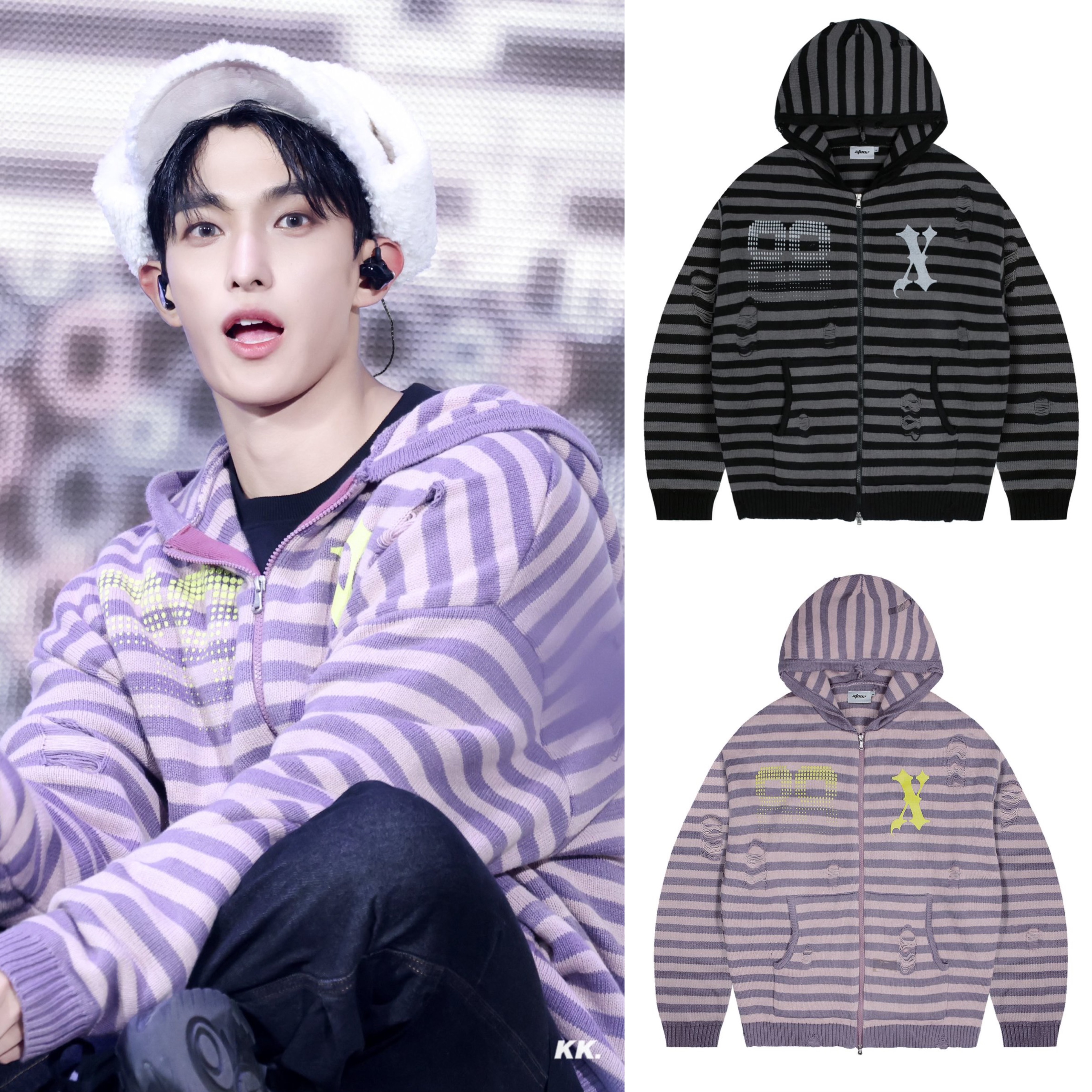 XTONZ 愛心針織外套 Taesan 崔然竣 同款