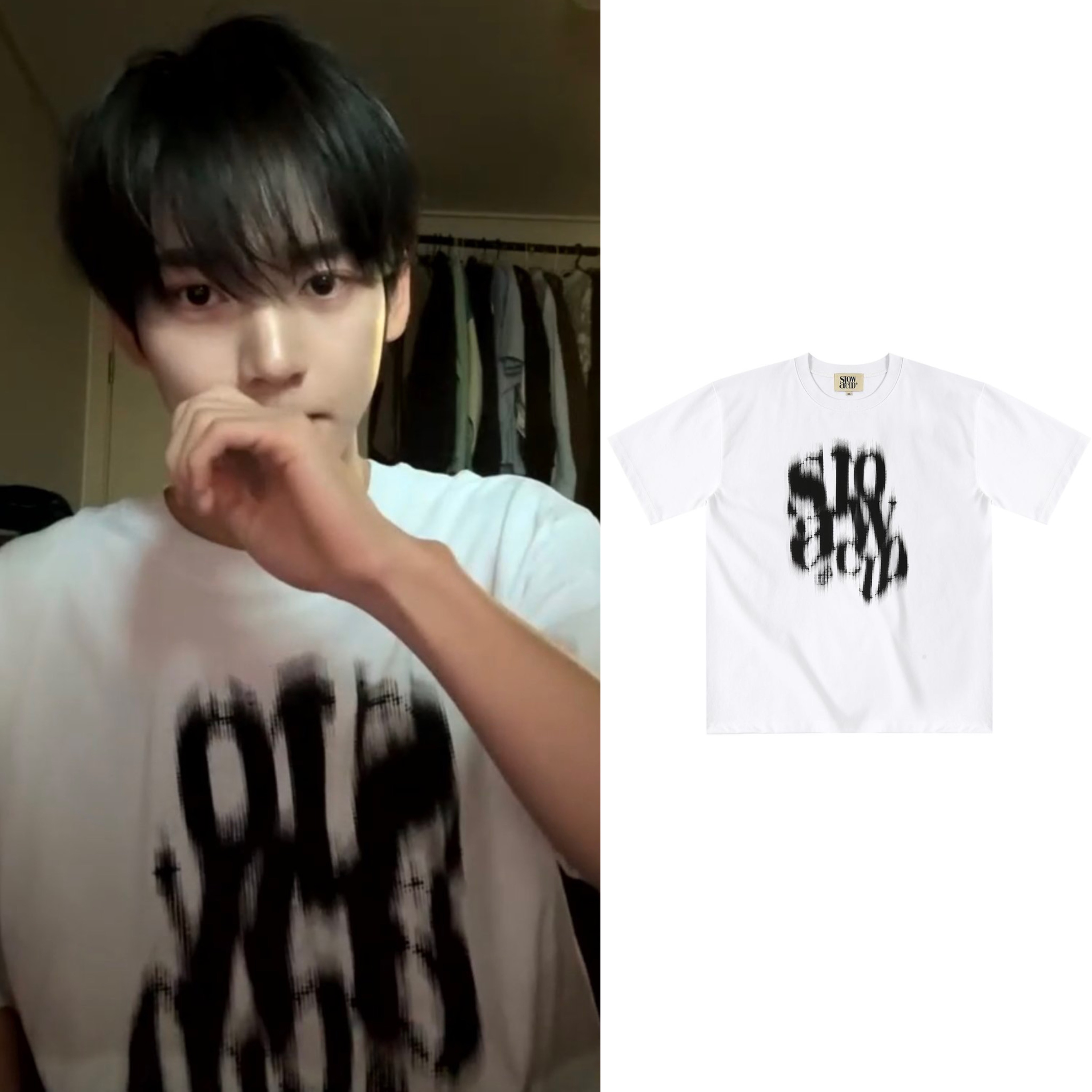 韓維辰同款 slowacid 블러리 로고 반팔티셔츠