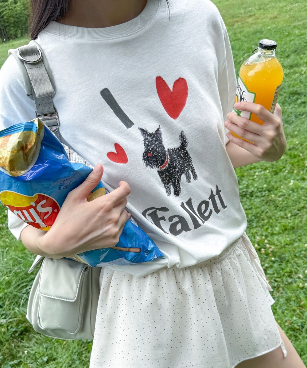 Fallett 퍼피 드로잉 오버핏 반팔티