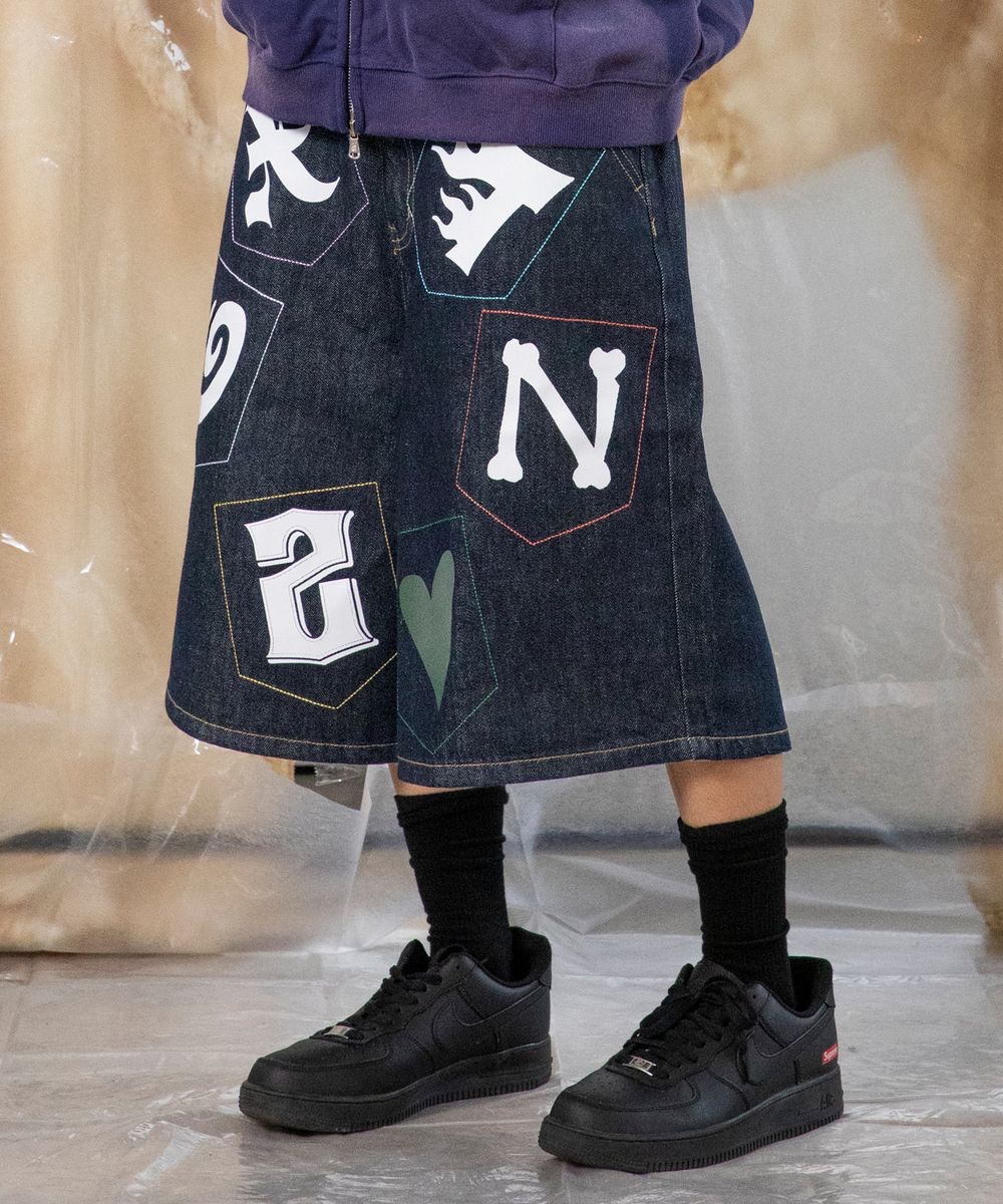 SAKUYA同款 XP280 短褲 카보니 스티치 버뮤다 데님 팬츠