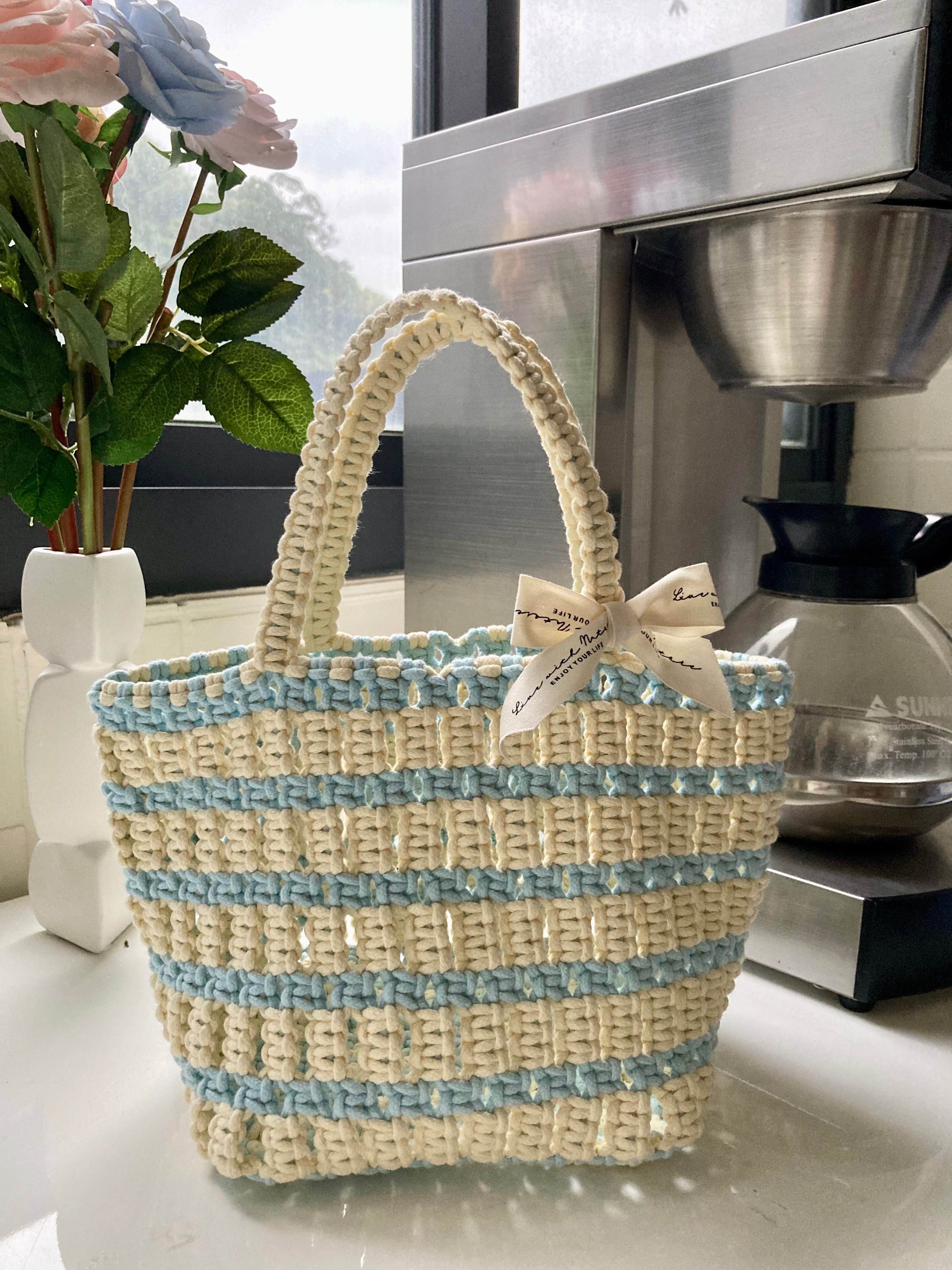 雙色手提包（大）-寶寶藍