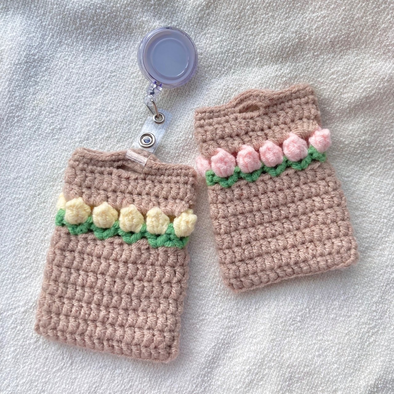 【現貨-針織手作】識別證套 手工鉤織卡套 氣質花朵風 悠遊卡收納證件夾