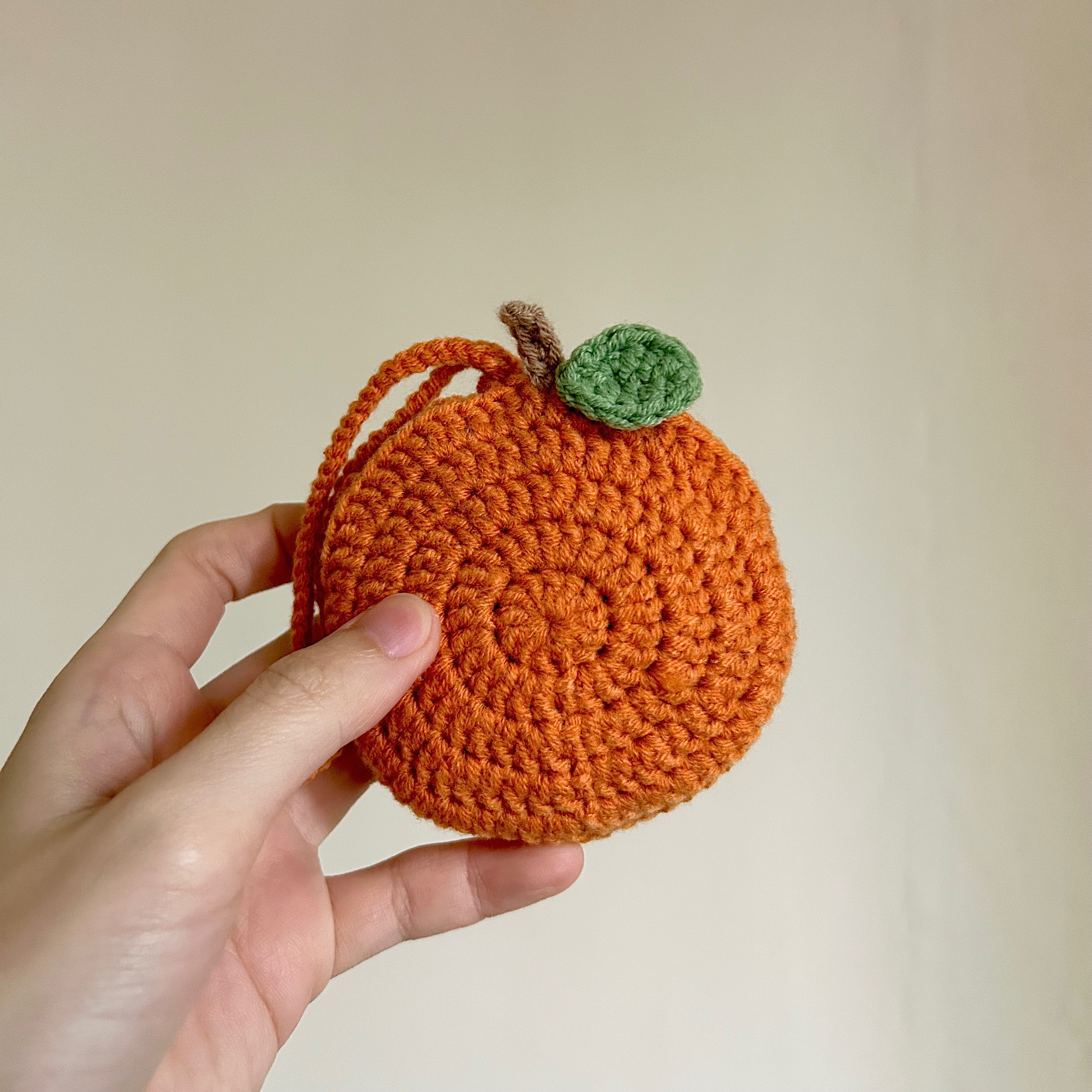 【針織手作】🍊橘子造型可收納飲料提袋/購物袋