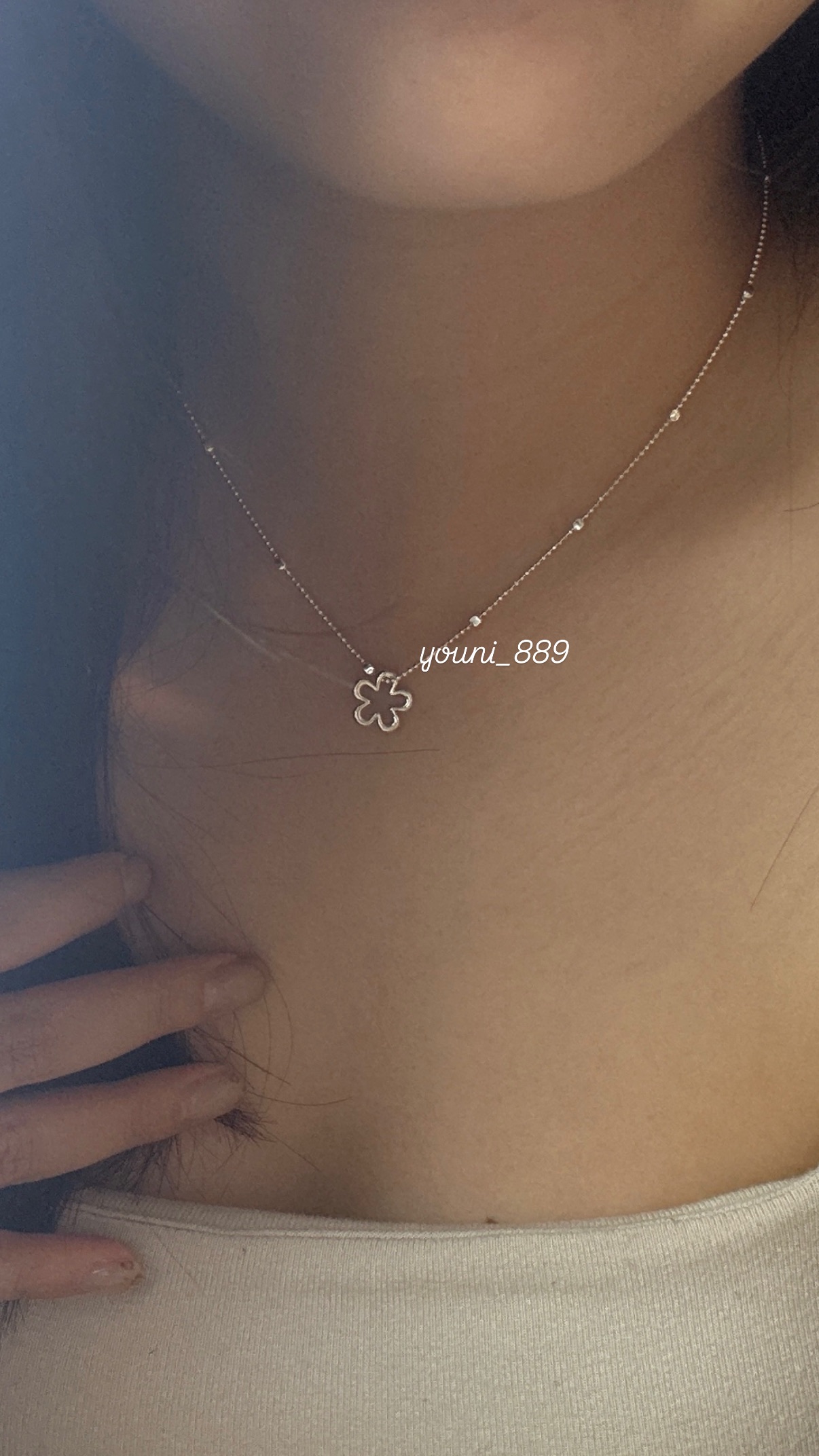 925閃光鏤空花花項鍊