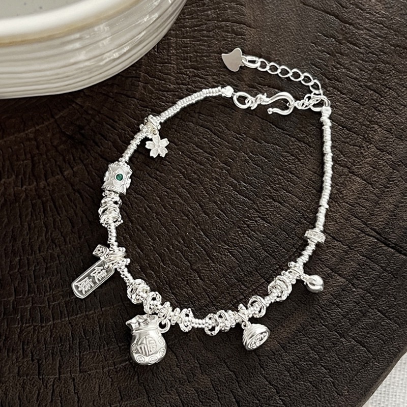 999純銀盤纏福袋手鍊