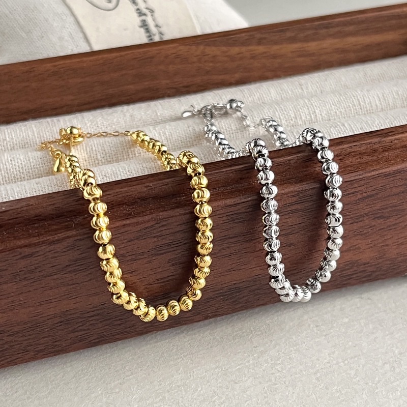 925純銀花球抽拉手鍊