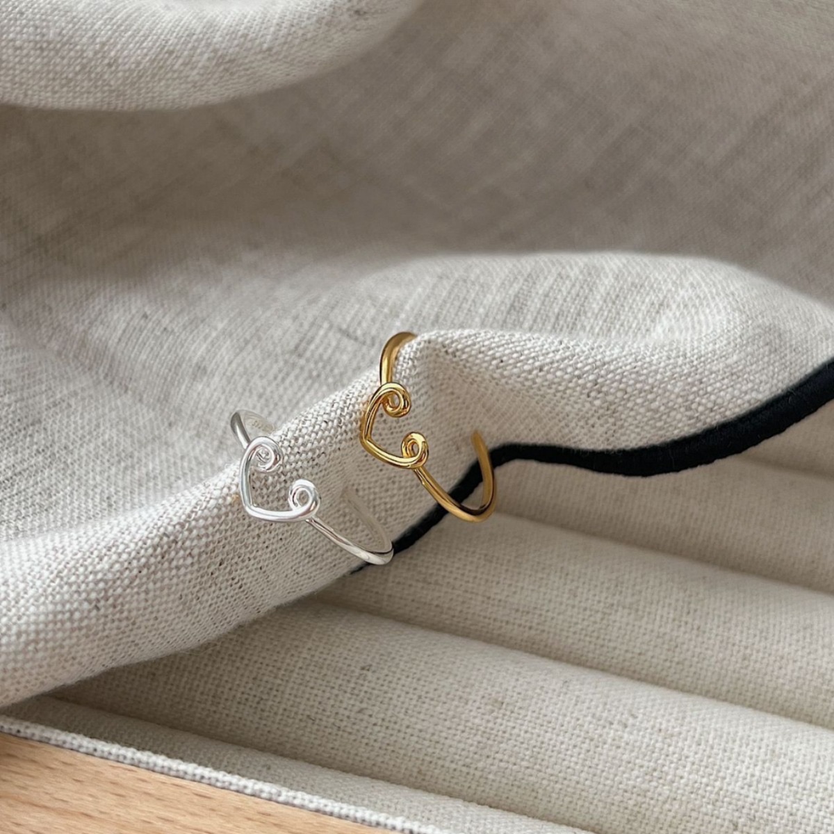 925純銀鏤空愛心戒指 開口戒指