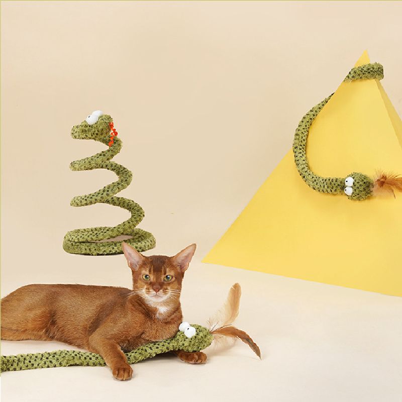 Zeze 森林蛇造型逗貓棒 螺旋玩具 貓咪玩具
