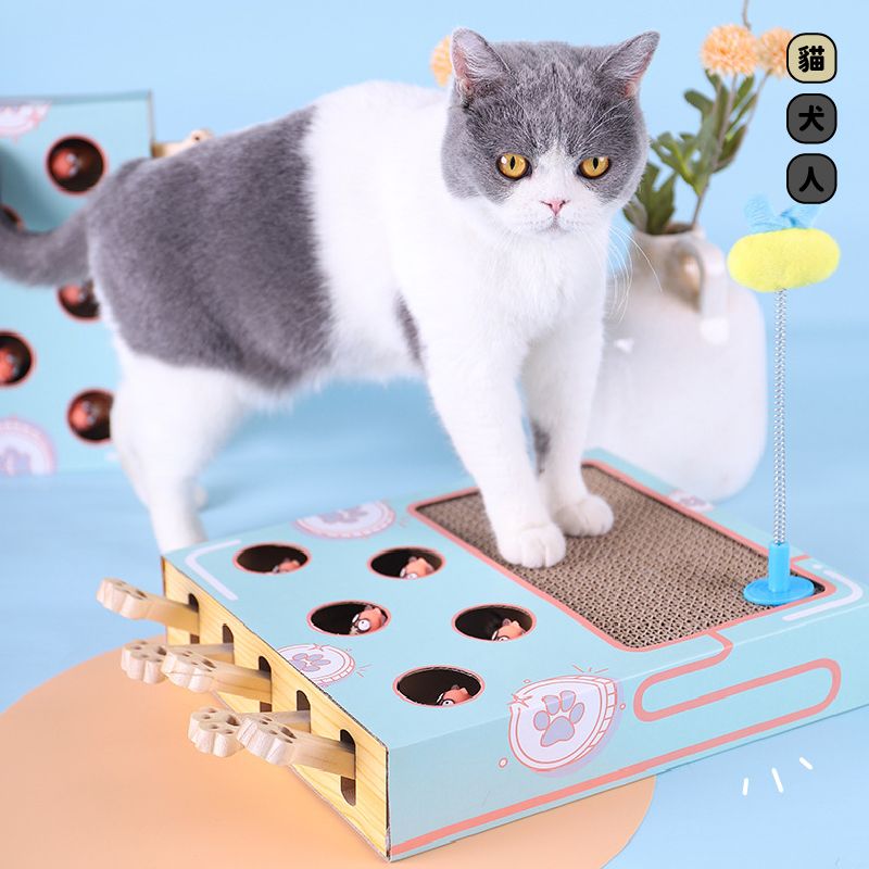 貓咪打地鼠玩具 貓抓板 多功能 貓咪用品