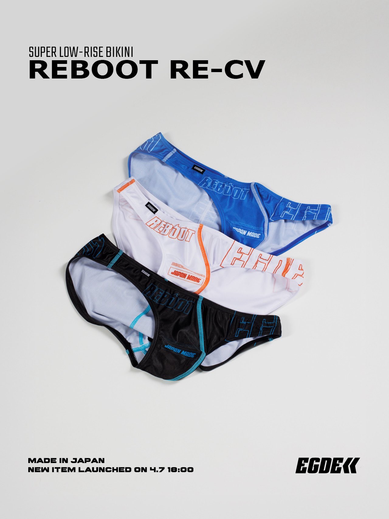 （全新正貨）日本EGDE（M-2XL號清爽白）[4035] REBOOT RE-CV低腰三角內褲