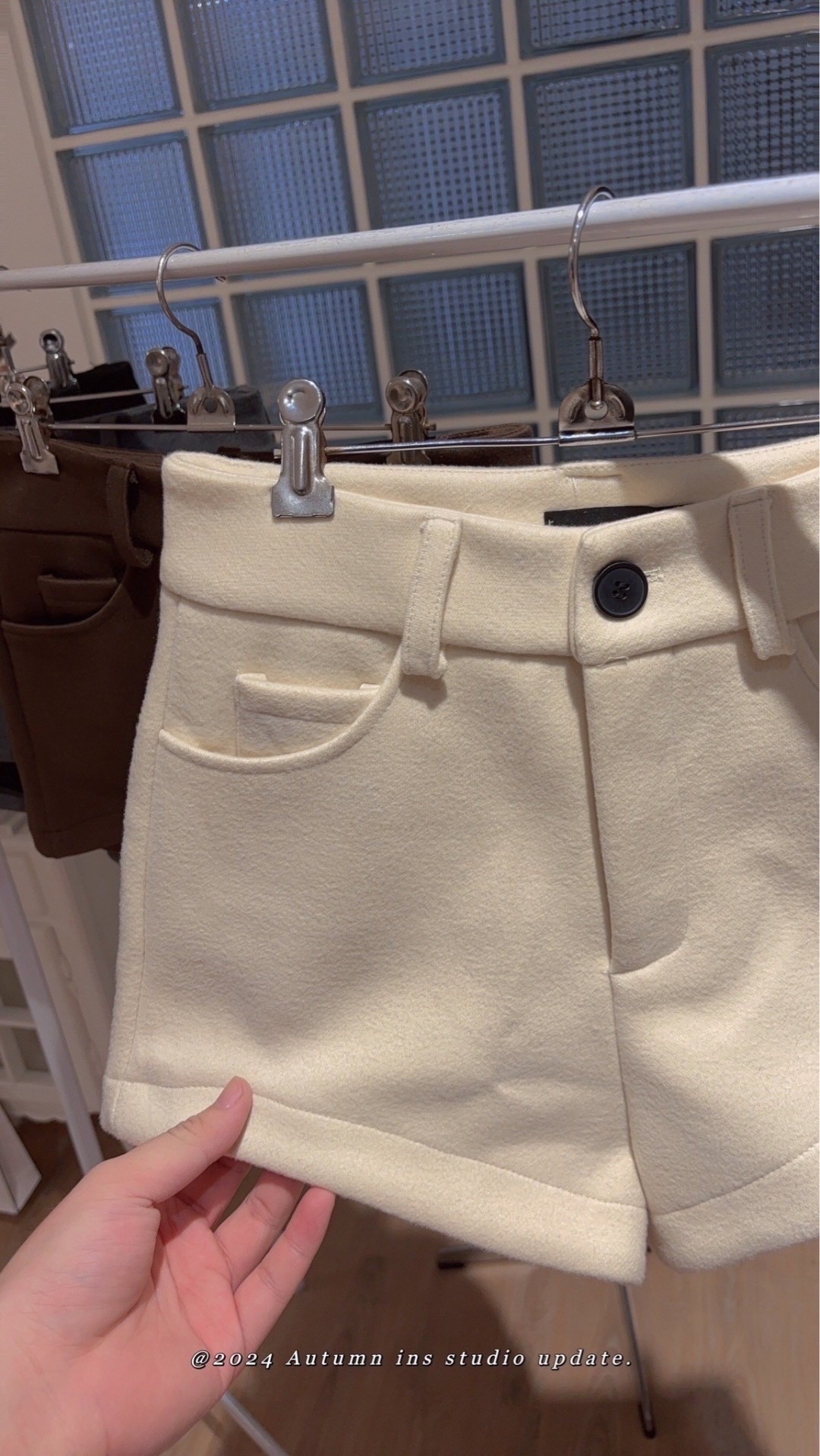 8323（杏L）韩版辣妹修身显瘦打底高腰阔腿短裤