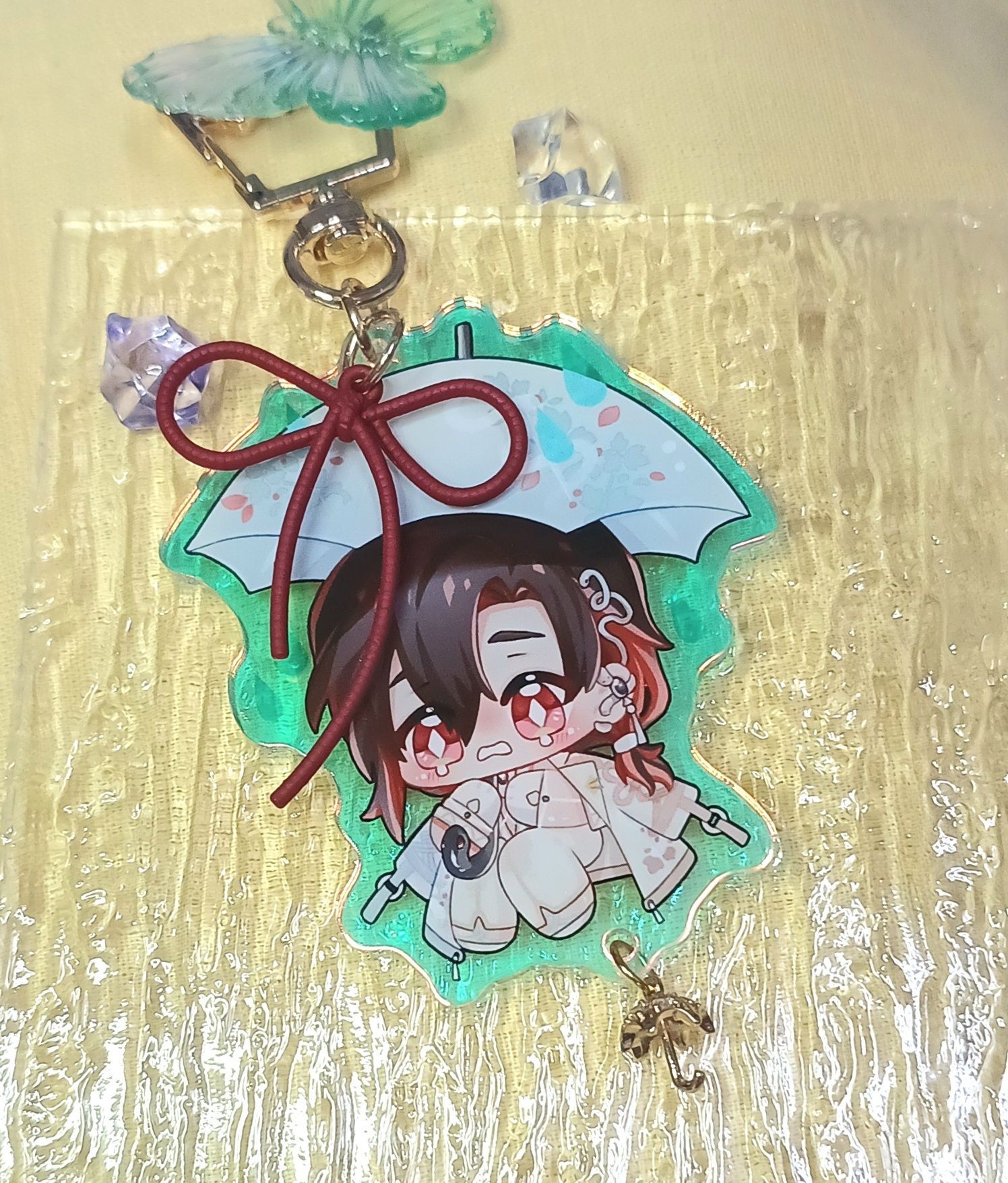 【非官方新世界狂歡】八雲小雨傘 彩虹鐳射鋯石吊飾