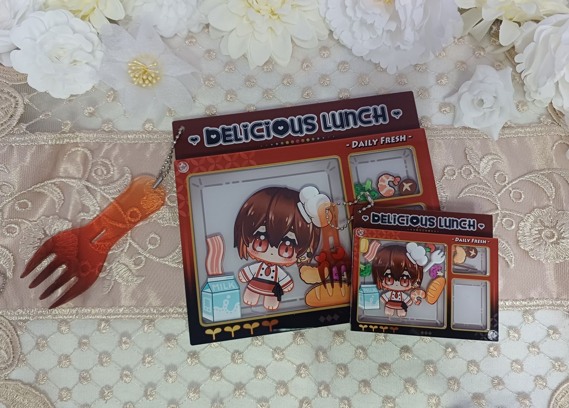 【非官方新世界狂歡-不場販】超巨大（？） 小廚八雲 餐盒搖搖樂 （人物和叉子叉上鬆動易掉，不介意再購入）