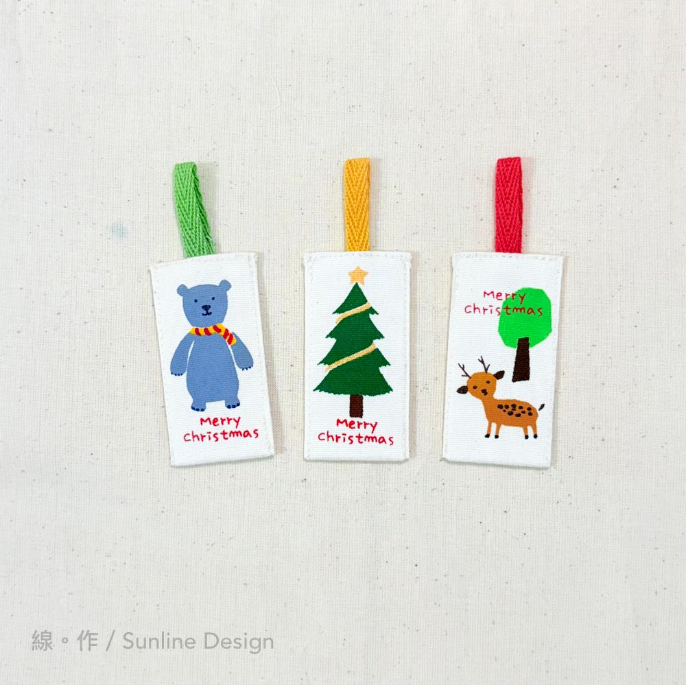 阿線畫畫全手工絹印布書籤／節日