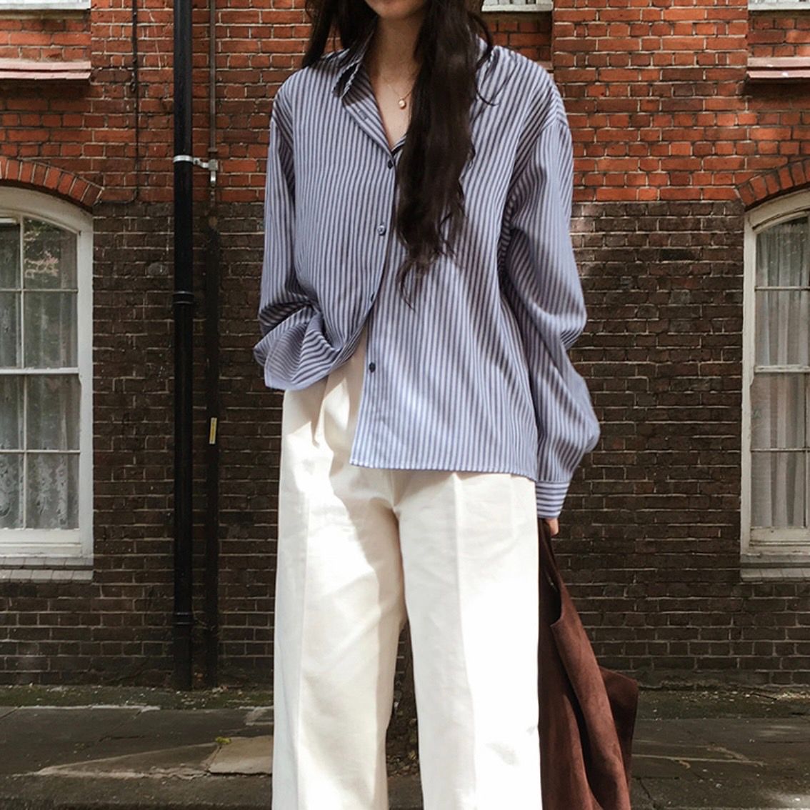 #SLOWMADE. 防皺條紋襯衫 3color 포드 잔스트라이프 셔츠