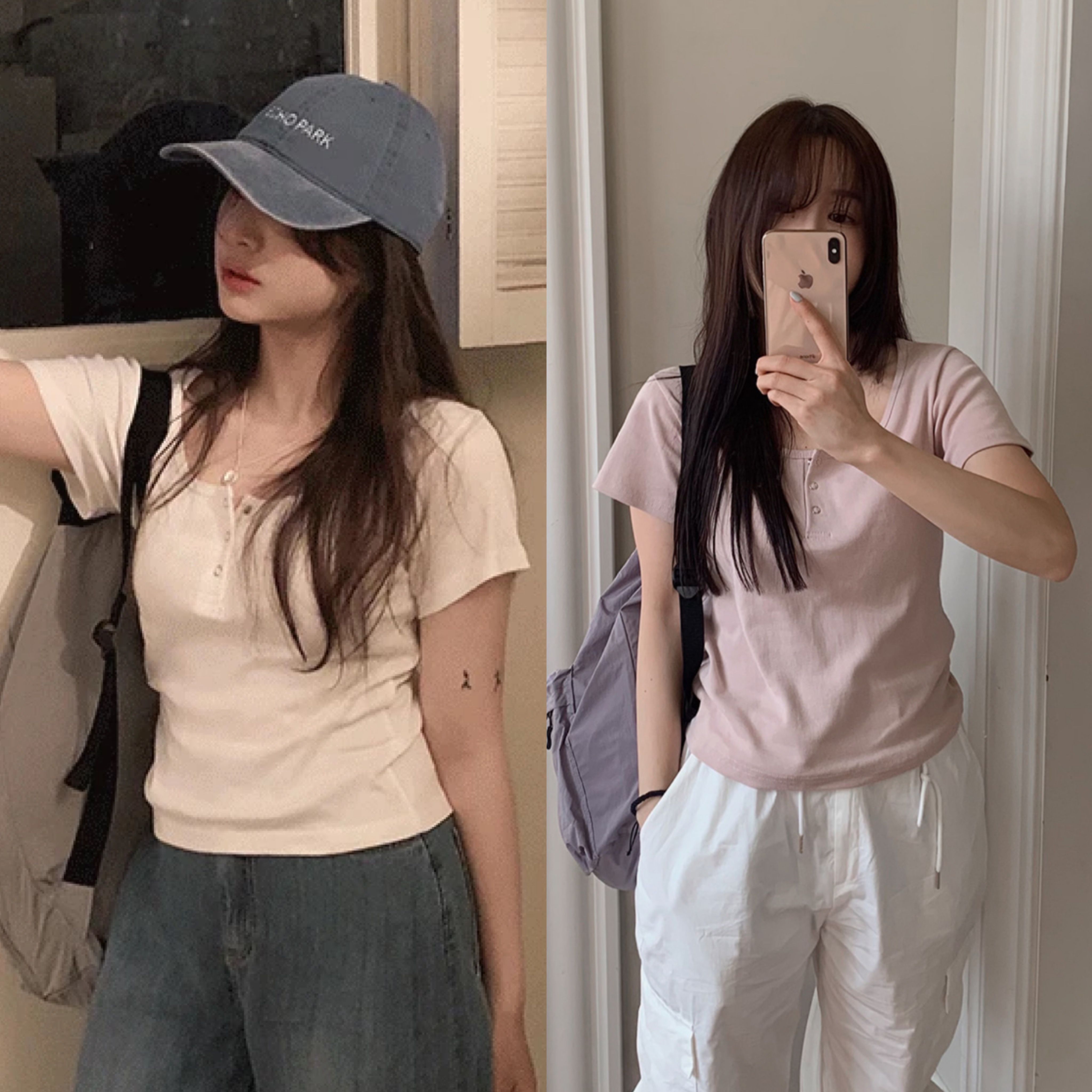 #SLOWMADE （-3kg!） 排釦修身短袖T 4color