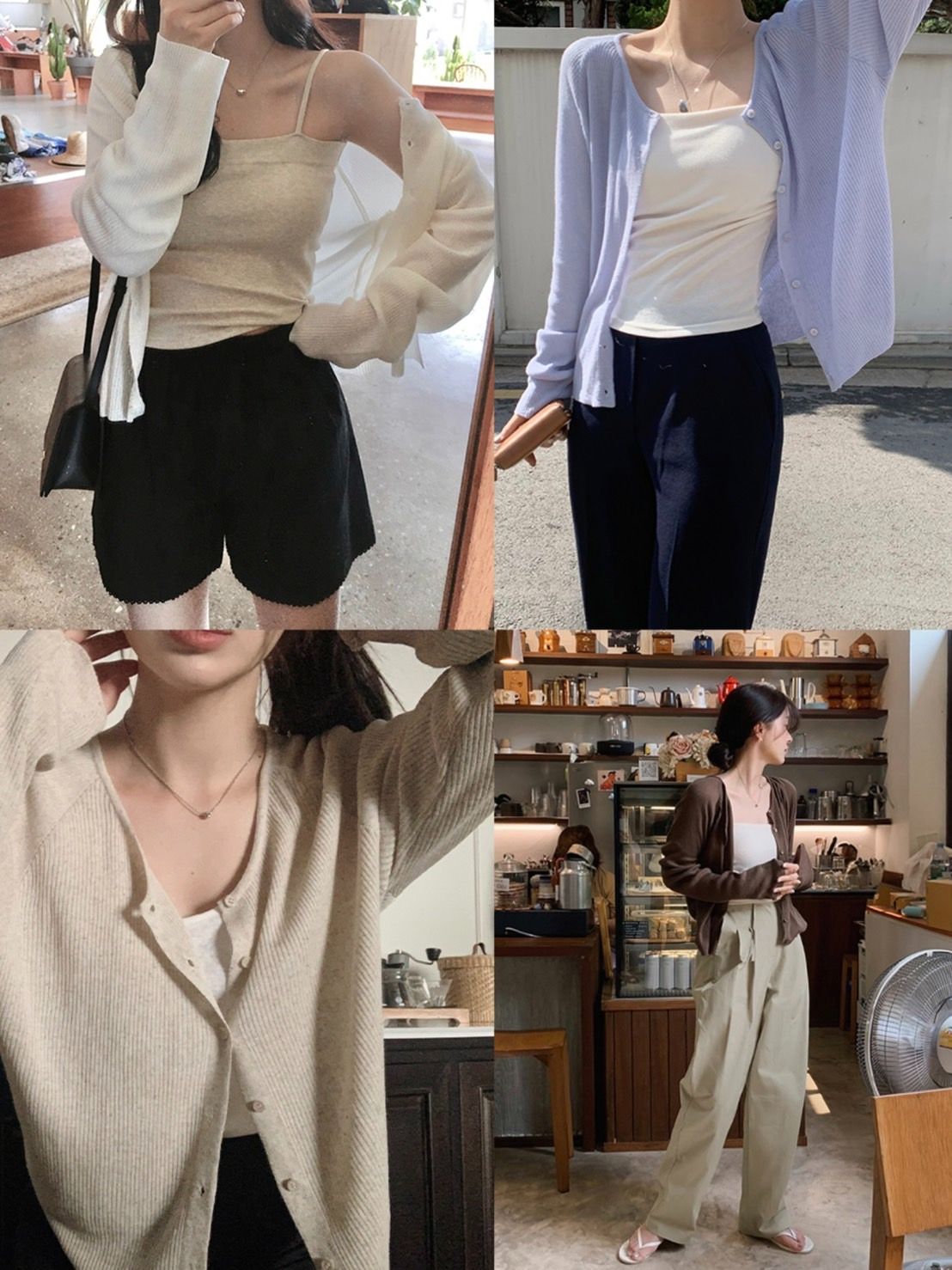 #SLOWMADE. 夏季涼感針織外套 6color 플레인 여리핏 썸머가디건 -