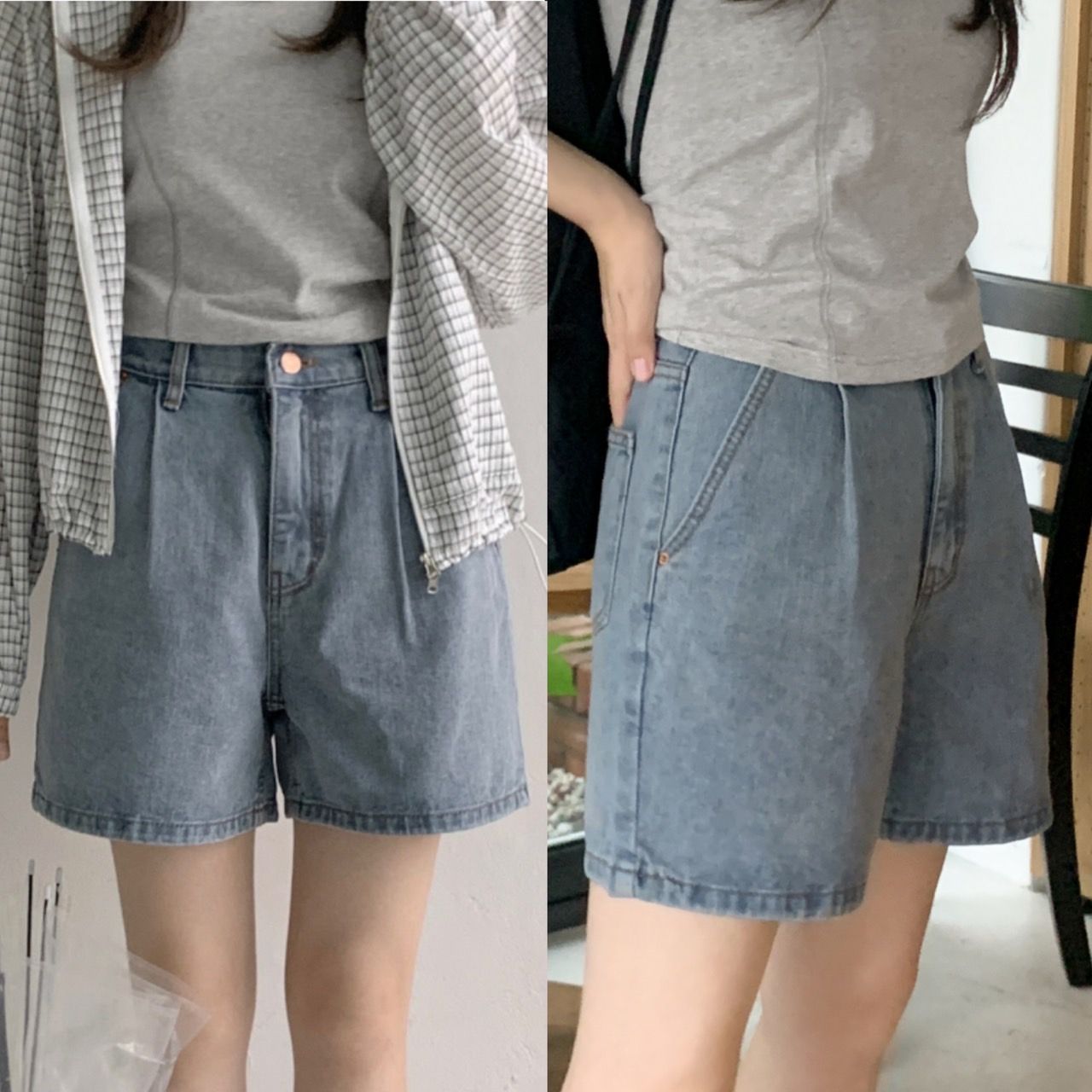 98doci [98project] PINTUCK牛仔A字短褲 2color