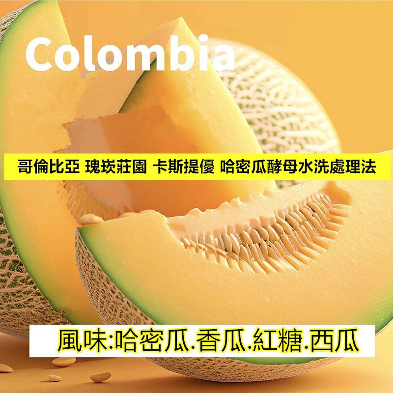 哥倫比亞 瑰崁莊園 卡斯提優 哈密瓜酵母水洗處理法