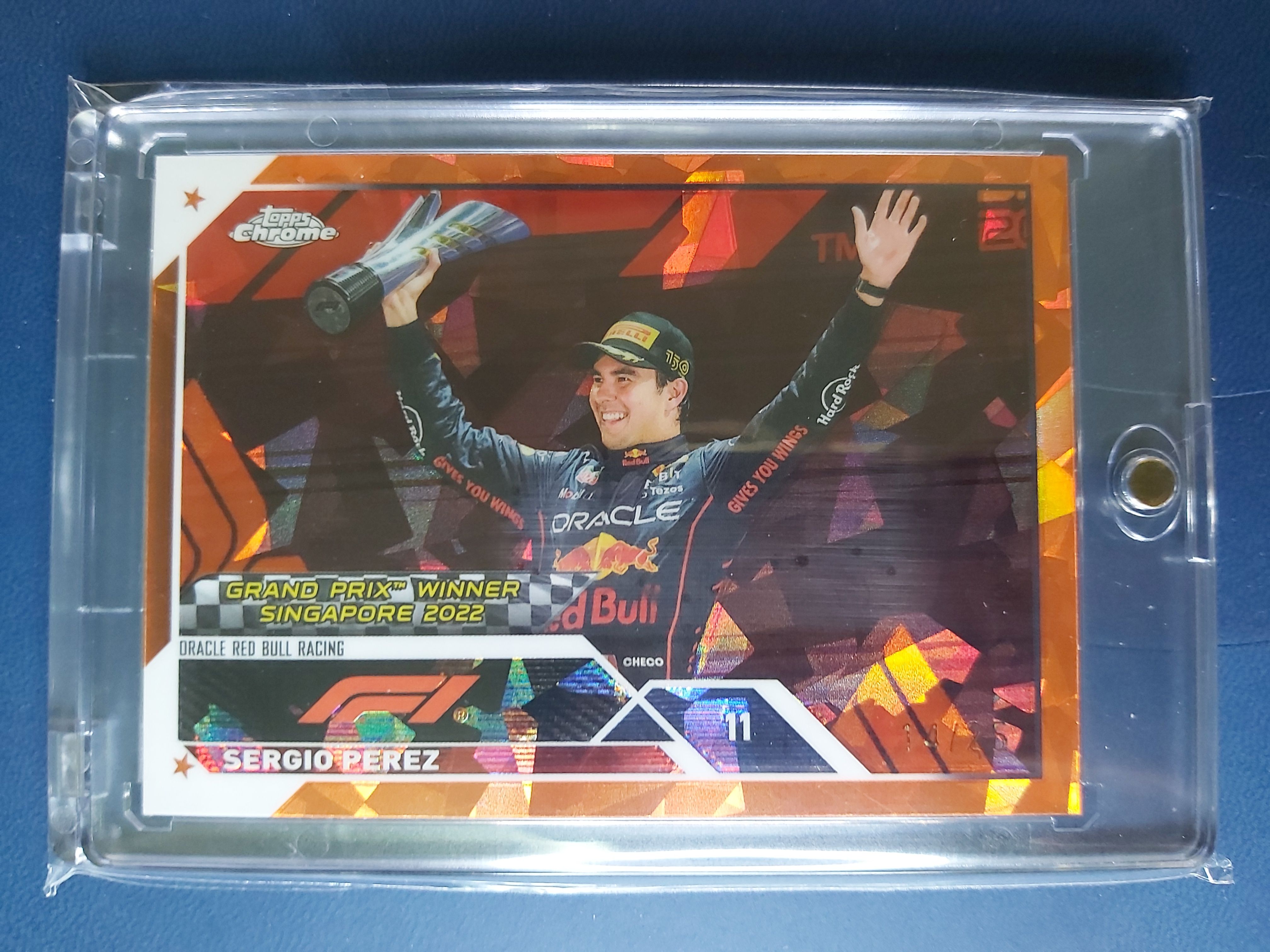 2023 Topps Chrome F1 Sapphire Sergio Perez Orange #160 14/25