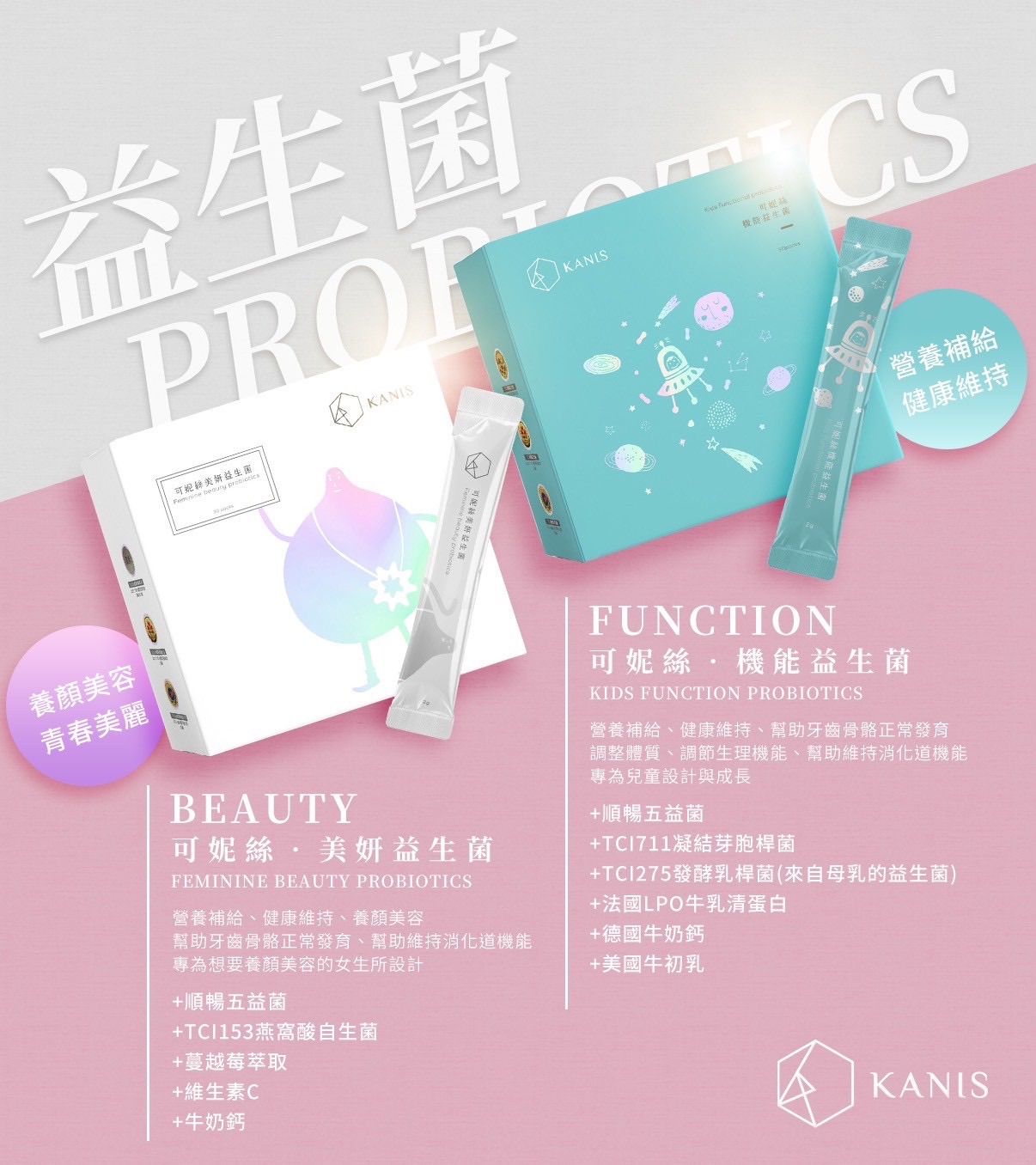 可妮絲X大江生醫蔓越莓益生菌＆機能益生菌