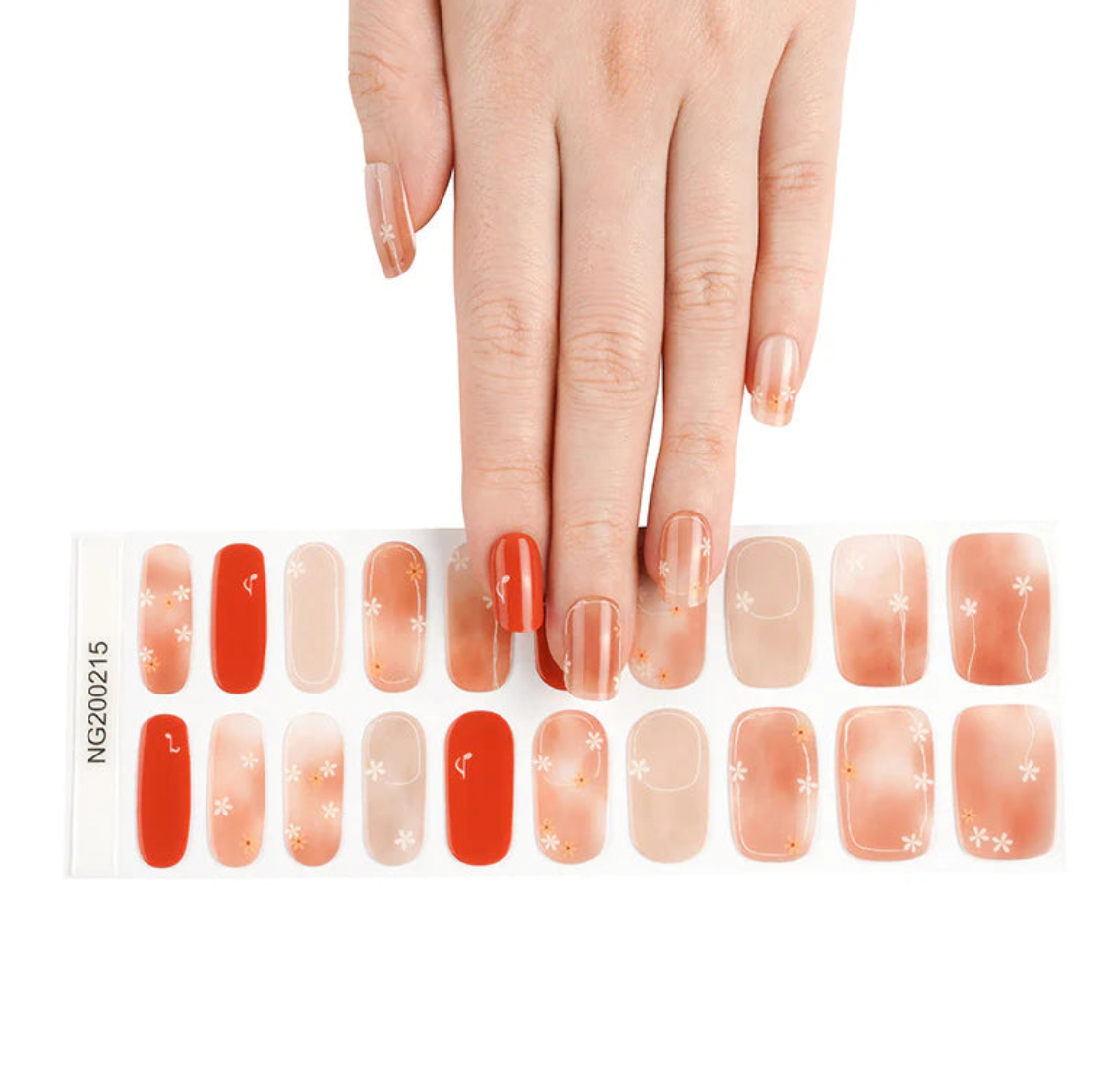Multicolor Flower fall Nails N215