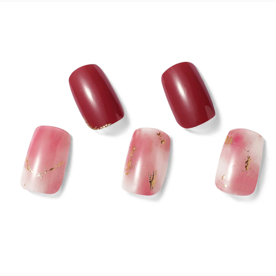Red Aquarelle Nails